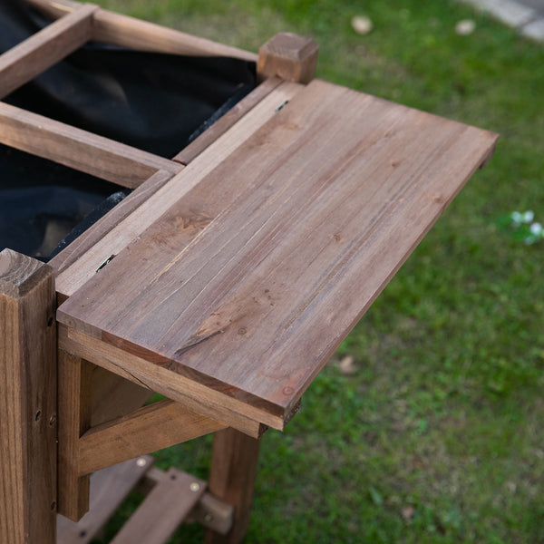 Potager surélevé avec 8 compartiments et étagère de rangement, marron