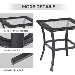 Ensemble de jardin 3 pièces en résine tressée, gris foncé.