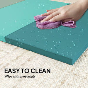 Tapis de gymnastique pliable de 1,8 m avec poignées de transport, vert mixte