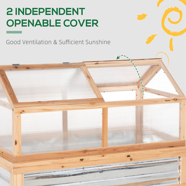 Kit de jardin surélevé avec serre, châssis froid en bois