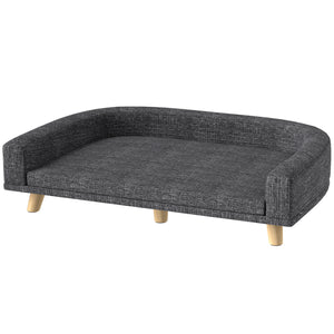 Canapé pour grands chiens avec housse lavable et coussinets antidérapants, gris foncé