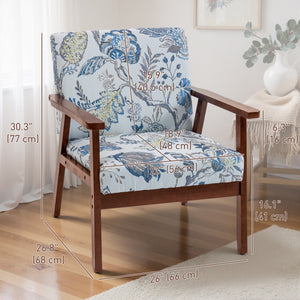 Lot de 2 fauteuils d'appoint modernes avec assise rembourrée, revêtement aspect lin