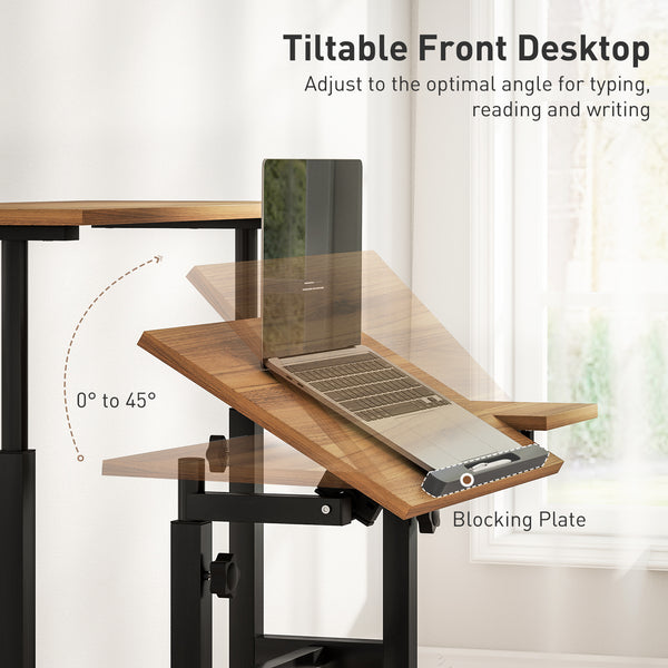 Height and tilt adjustable mobile desk