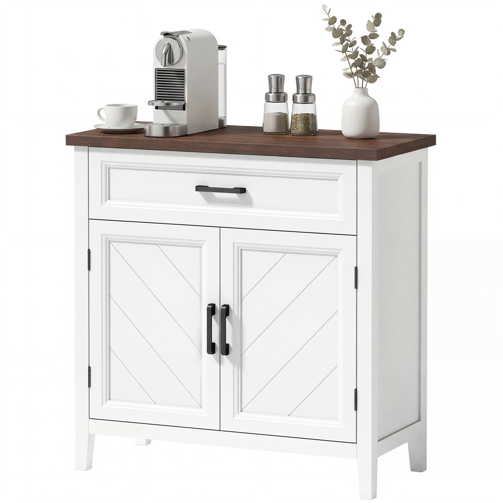 Buffet moderne de style ferme avec étagère réglable, rangement et 2 portes