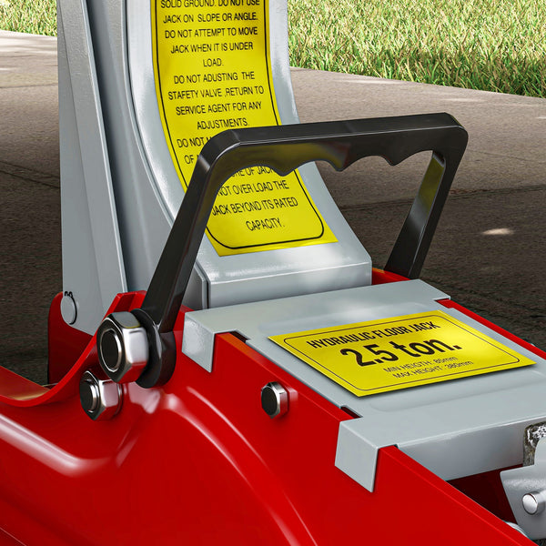 7.9 to 38.1 cm Low Profile Hydraulic Jack, 2.5 Ton (5,000 lb) Capacity, Red