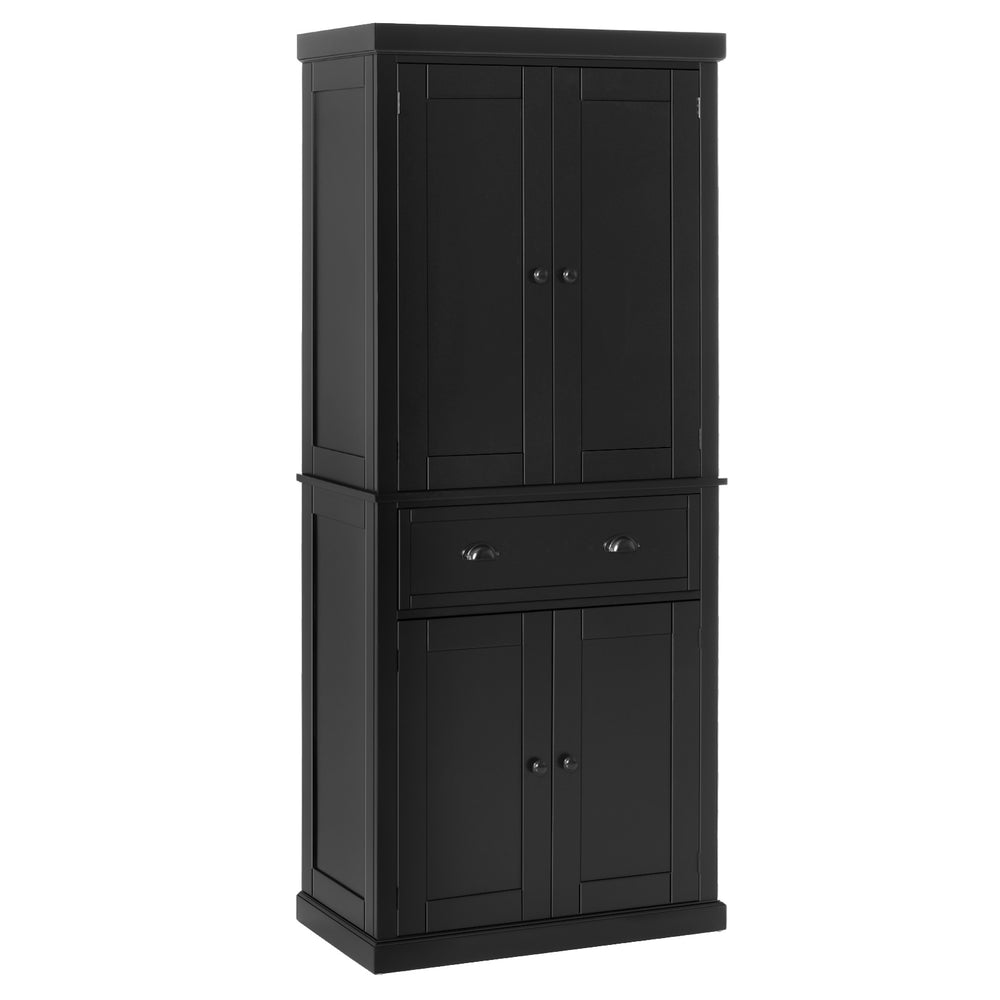 Armoire de cuisine haute avec tiroir et étagères réglables, noir