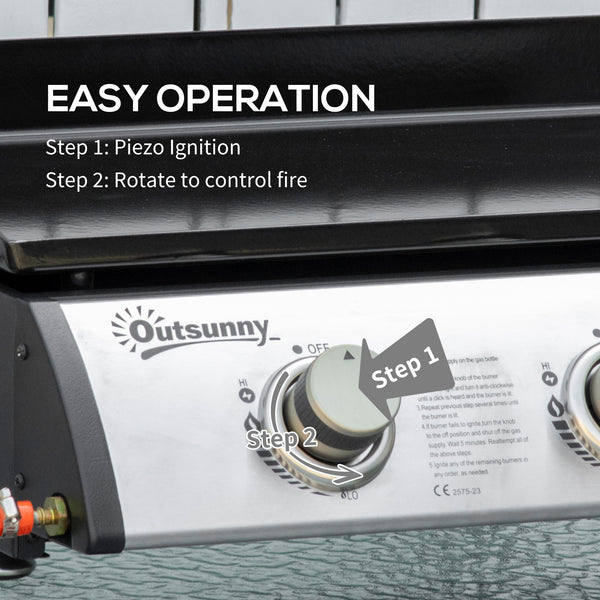 9,000 BTU 3-Burner Gas Barbecue, Silver 