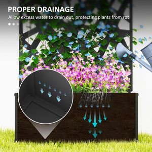 Raised planter with freestanding trellis 