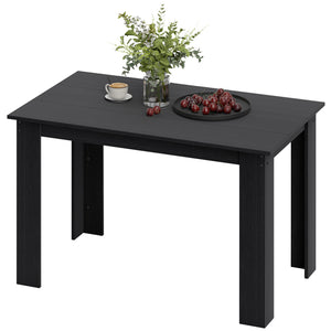 Kitchen table for 4 to 6 people, wood effect, black