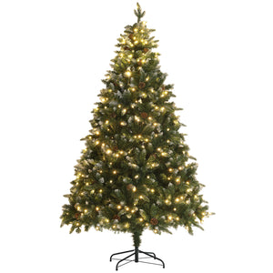 Sapin de Noël artificiel pré-éclairé de 7 pieds avec LED bicolore