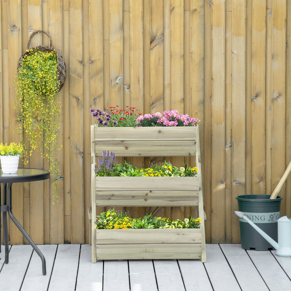 Jardinière surélevée à 3 niveaux en bois
