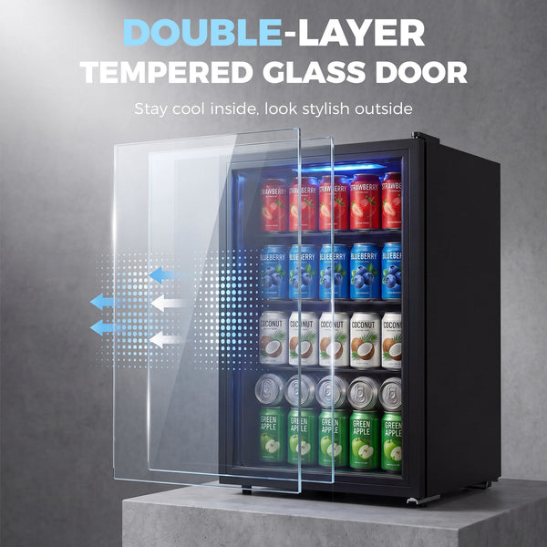 Réfrigérateur à boissons 2,1 pi³, 85 canettes, noir