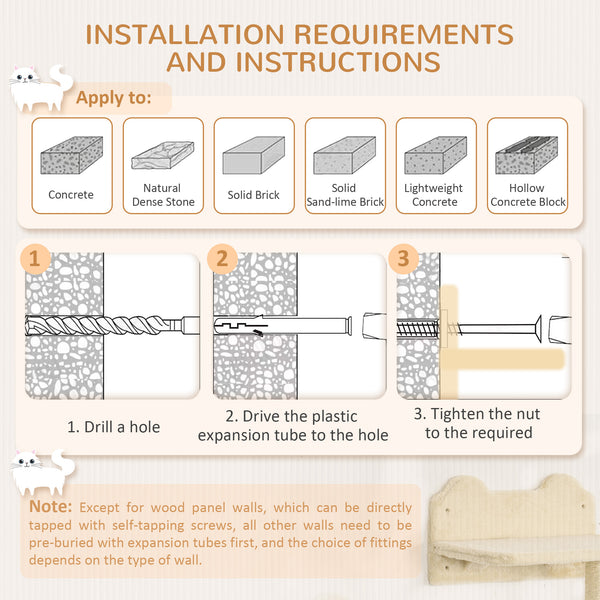 Étagère murale pour chat, grise