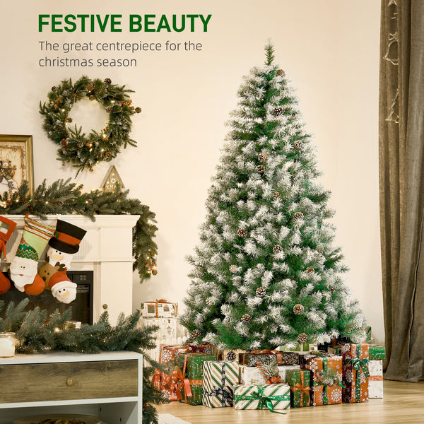 Sapin de Noël artificiel givré de 6 pieds avec ouverture automatique