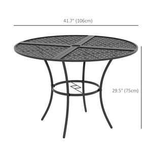 Table de salle à manger ronde d'extérieur avec trou pour parasol