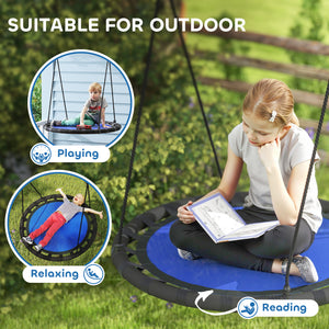 Balançoire pour enfants avec cordes de suspension réglables, bleu marine