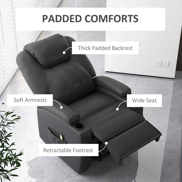 Fauteuil inclinable électrique pour personnes âgées avec repose-pieds, gris