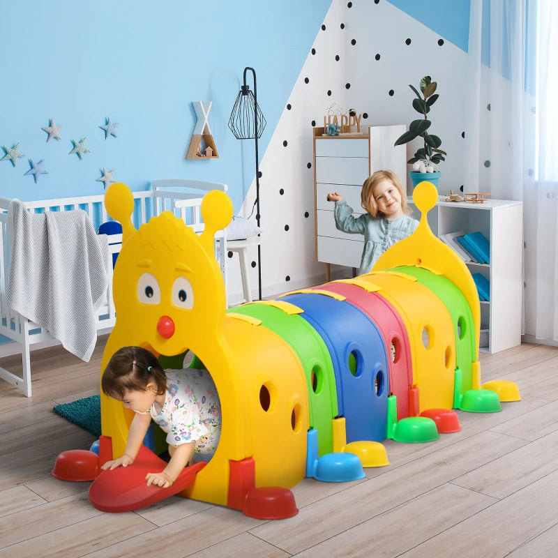 Tunnel en forme de chenille pour enfants de 3 à 6 ans, multicolore