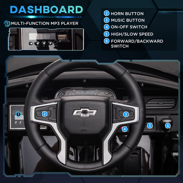 Chevrolet Tahoe Licensed 12V with Parental Remote, Black