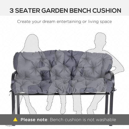 Coussins de remplacement 3 places pour banc, balancelle et dossier pour terrasse et jardin, gris foncé