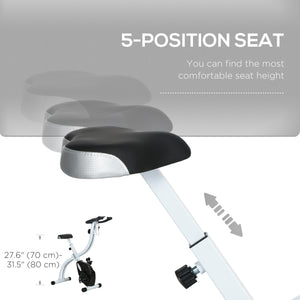 Foldable and quiet exercise bike with 8-level magnetic resistance, black