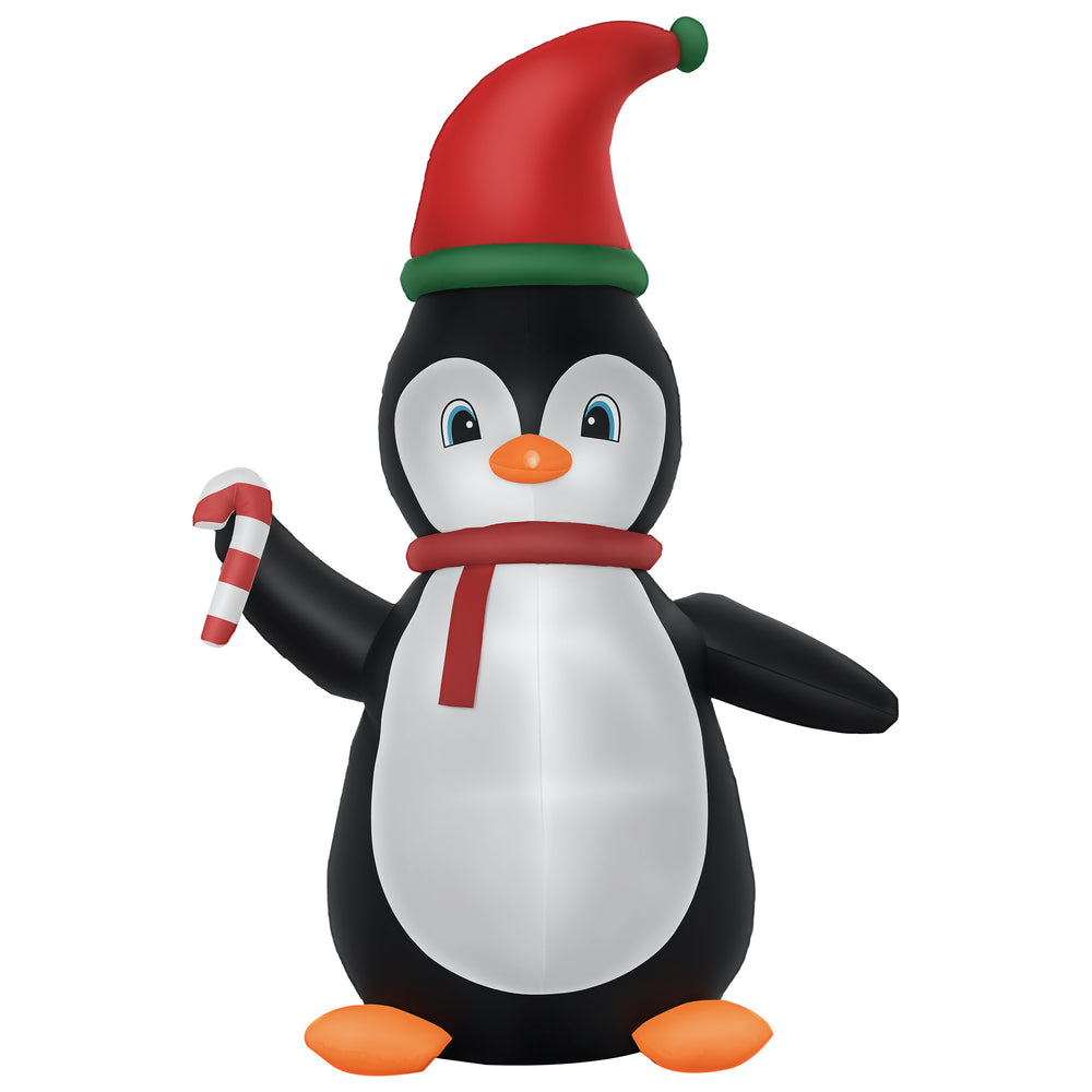 Pingouin gonflable tenant une canne à sucre de 2,4 mètres