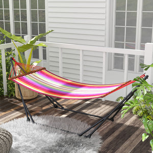 Foldable Hammock Stand, Portable 2 in 1 Hammock Chair Stand Only with Carry Bag, Load Capacity 120kg, for Patio, Black