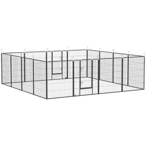 Heavy Duty 16-Panel Dog Park, Grey