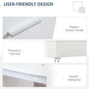 Bureau d'ordinateur rotatif en L avec étagères de rangement, armoire et tiroir, blanc