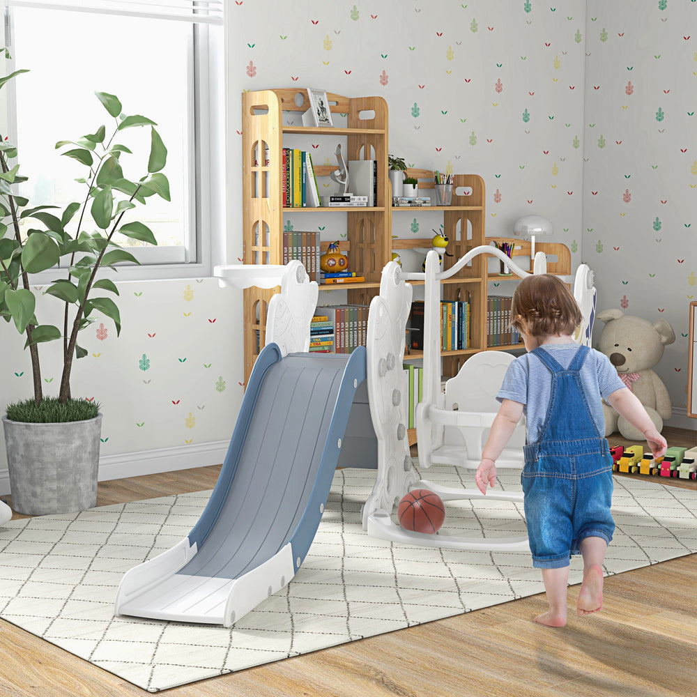Toboggans 3 en 1 pour enfants avec panier de basket, thème spatial
