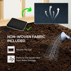 Raised planter in aged wood with trellis