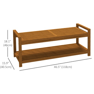 Banc de jardin avec étagère de rangement pour chaussures