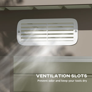 Abri de jardin galvanisé en métal avec double porte et 2 aérations, gris clair