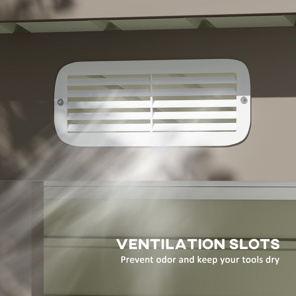 Abri de jardin galvanisé en métal avec double porte et 2 aérations, gris clair