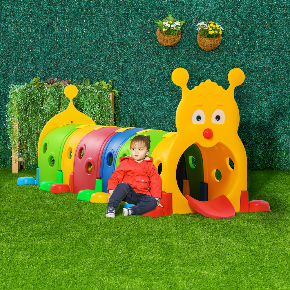 Tunnel en forme de chenille pour enfants de 3 à 6 ans, multicolore