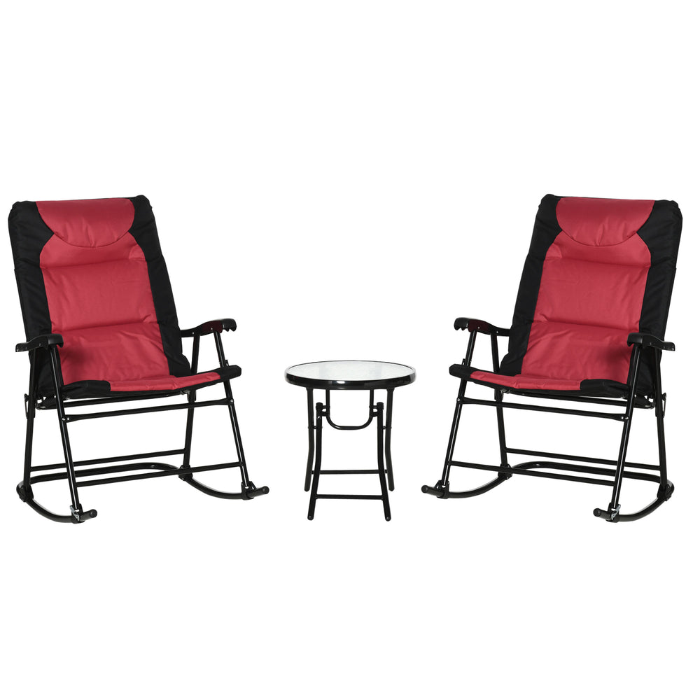 Ensemble bistro pliable 3 pièces avec chaises berçantes
