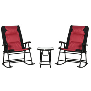 3-piece folding bistro set with rocking chairs