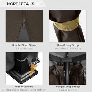 Gazebo 10 x 10 à 2 niveaux avec parois latérales en filet zippées et structure en aluminium