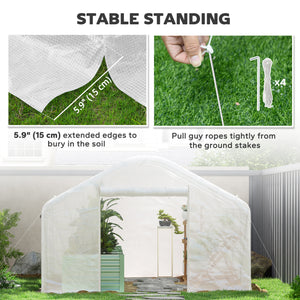 Tunnel greenhouse with structure and windows made of UV and wind resistant galvanized steel