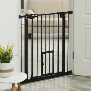 Barrière rétractable extra large à fixation par pression avec chatière