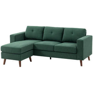 Canapé sectionnel avec méridienne convertible, vert foncé