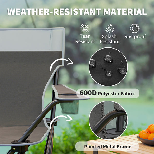 Ensemble de camping pliant 4 pièces avec porte-gobelets