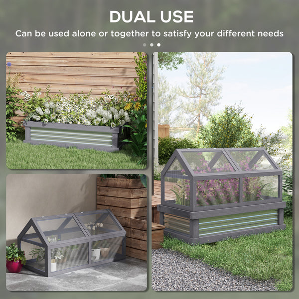 Kit de jardin surélevé avec serre, châssis froid en bois