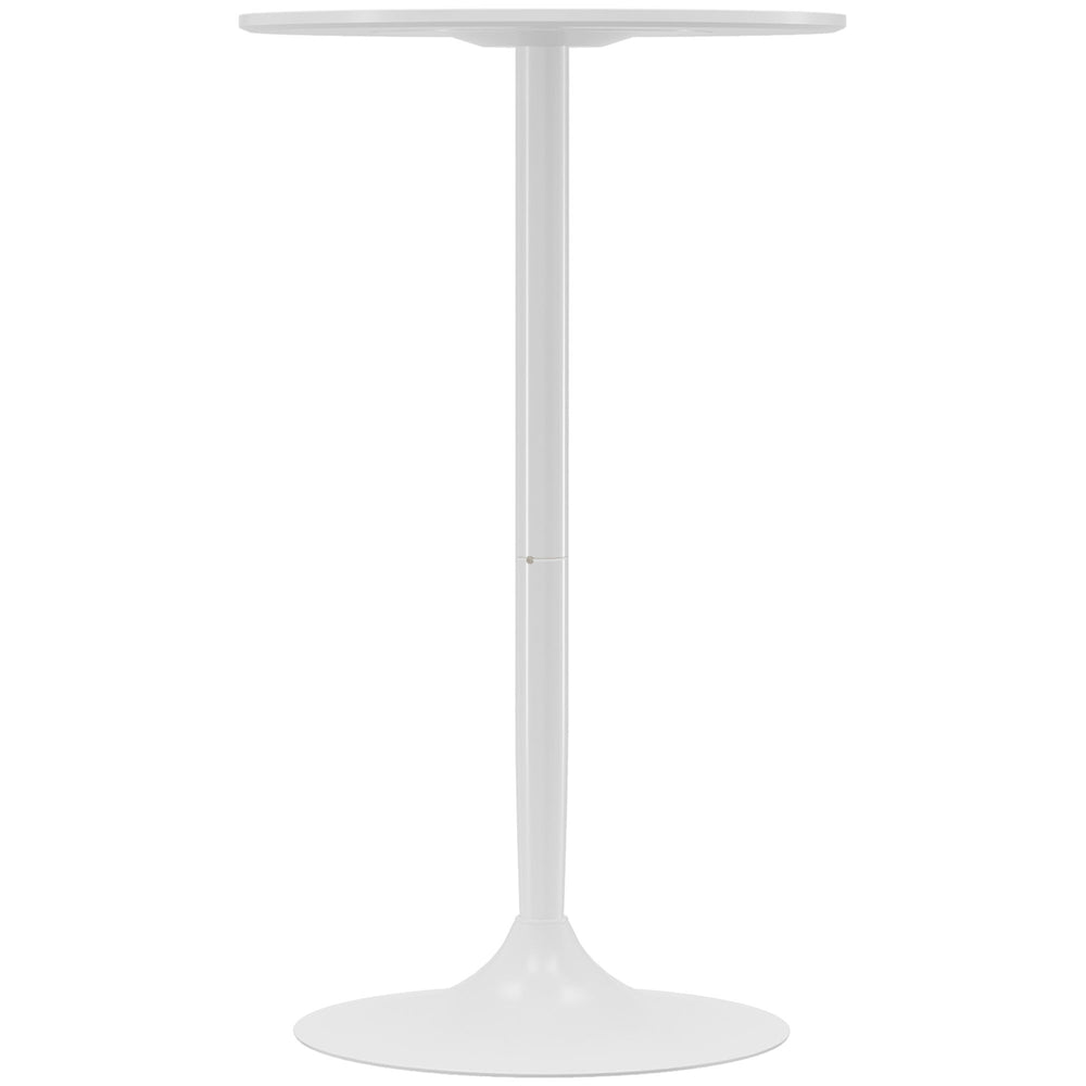 Table de bar haute ronde moderne avec plateau peint, blanche