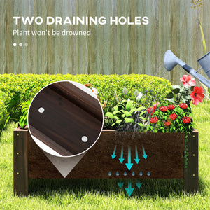 Raised planter, carbonized finish