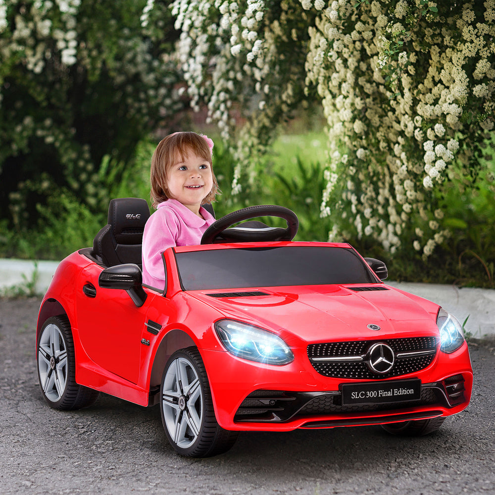 Voiture 12 V avec télécommande parentale et deux moteurs, rouge