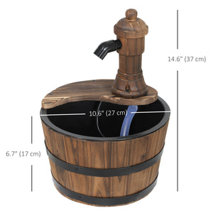 Fontaine de jardin avec pompe électrique pour porche, terrasse, cour, carbonisée