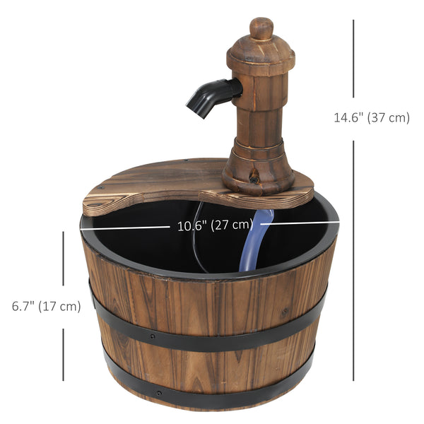 Fontaine de jardin avec pompe électrique pour porche, terrasse, cour, carbonisée