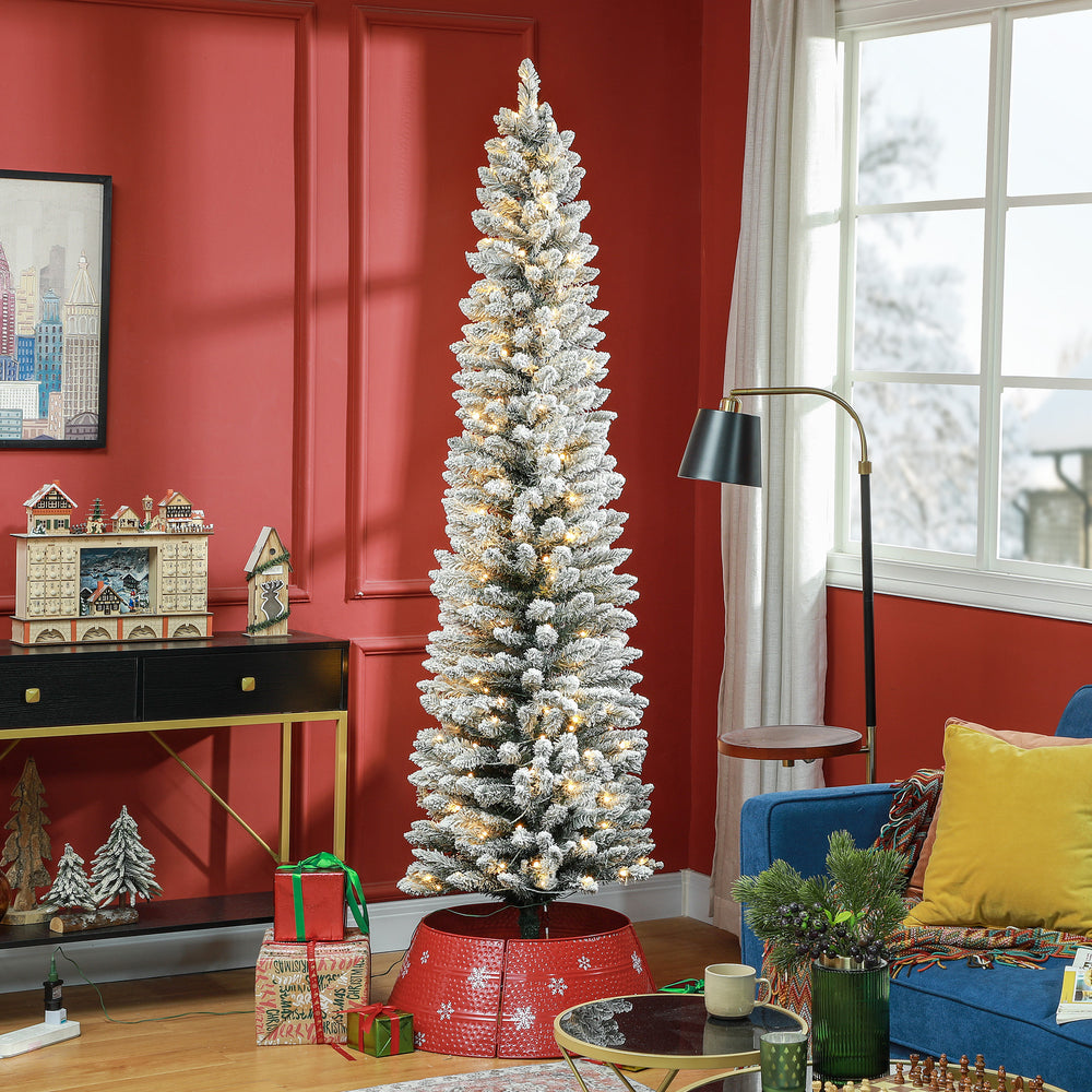 Sapin de Noël artificiel vert de 7 pieds pré-éclairé avec lumière LED blanc chaud