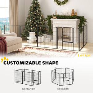 Robust playpen with door and 6 panels